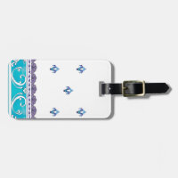 Fluer De Lis Blue Swirl Design