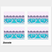 Fluer De Lis Blue Swirl Design Rechteckiger Aufkleber (Blatt)