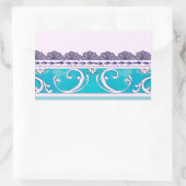 Fluer De Lis Blue Swirl Design Rechteckiger Aufkleber (Tasche)
