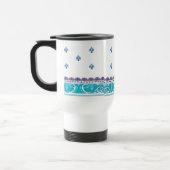 Fluer De Lis Blue Swirl Design Reisebecher (Links)
