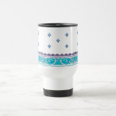 Fluer De Lis Blue Swirl Design Reisebecher (Mittel)