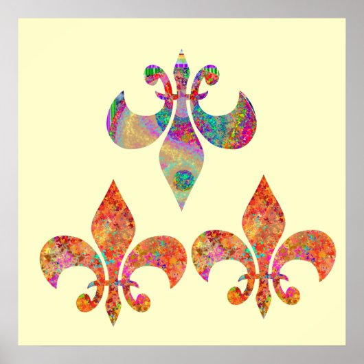 Fluer-de-Lis: Fröhliche Muster von Navin Poster (Vorne)