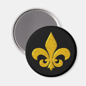 Fluer De Lis Hammered Gold Magnet (Vorderseite/Rückseite)