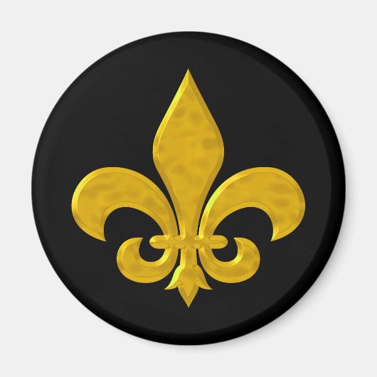 Fluer De Lis Hammered Gold Magnet (Vorne)