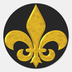 Fluer De Lis Hammergold Runder Aufkleber