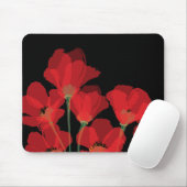 Fluers de Pavot Rouge sur Noir Mousepad (Mit Mouse)