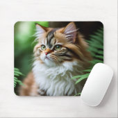 "Fluff and Cuddles: The Chubby Persian Cat" Mousepad (Mit Mouse)