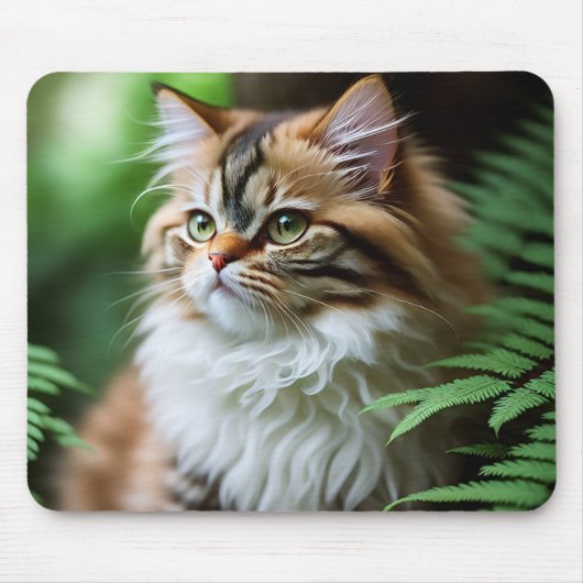 "Fluff and Cuddles: The Chubby Persian Cat" Mousepad (Vorne)