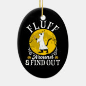 Fluff Around and Find Out Halloween Horror Cat Keramik Ornament (Hinten)