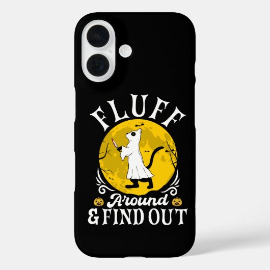 Fluff Around and Find Out Halloween Horror Katze Case-Mate iPhone Hülle (Rückseite)