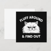 Fluff Around Funny Sarcastic Cat Lady Quote Humor  Einladung (Vorne/Hinten)