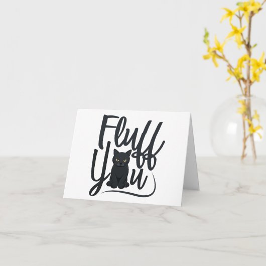 Fluff, Cat Spaß BLANK Karte (Gelbe Blume)