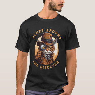 Fluff entdecken und lustiger süßer Katzen-Detektiv T-Shirt