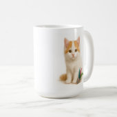 Fluff & Feather - Turkish Van Kitten Kaffeetasse (VorderseiteRechts)