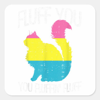Fluff Fluffin Fluff Pan-Sexuelle Pride Cat L Quadratischer Aufkleber