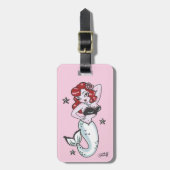 Fluff Mermaid Gepäckmarke in Rosa Gepäckanhänger (Vorderseite vertikal)