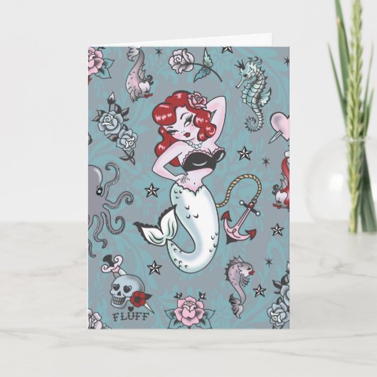 Fluff Molly Mermaid Card Karte (Vorderseite)