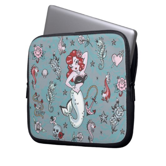 Fluff Molly Mermaid Laptop Bag Laptopschutzhülle (Vorderseite Links)