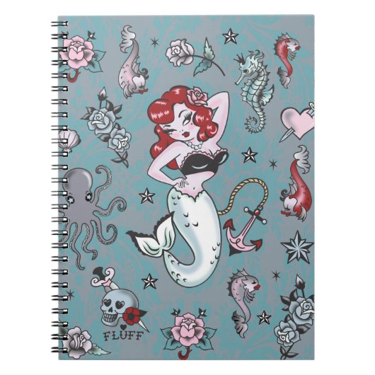 Fluff Molly Mermaid Notebook Notizblock (Vorderseite)
