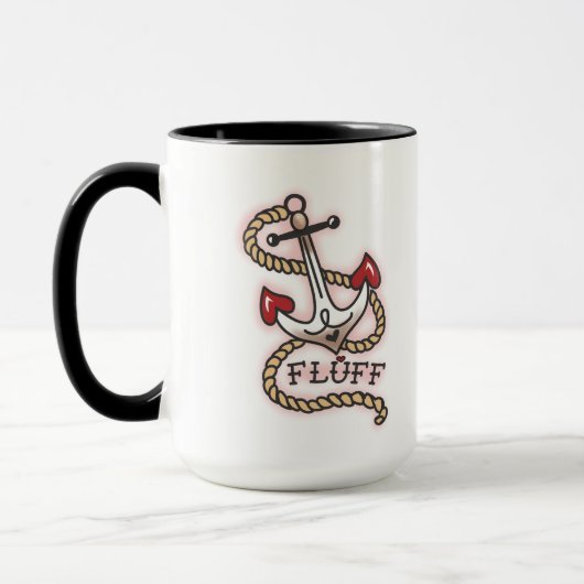 Fluff Monty der Sailor Mops Tasse (Links)