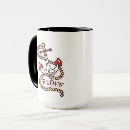 Fluff Monty der Sailor Mops Tasse (Vorderseite Links)