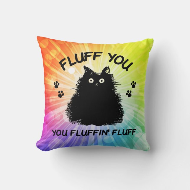 Fluff Sie Fluffin Fluff Kitty Cat Kissen (Vorderseite)
