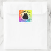 Fluff Sie Fluffin Fluff Kitty Cat Quadratischer Aufkleber (Tasche)