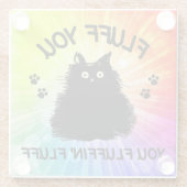 Fluff Sie Fluffin Fluff Kitty Glasuntersetzer (Rückseite)