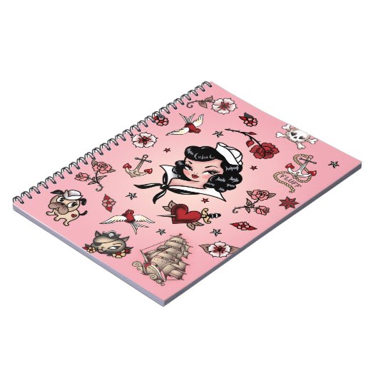 Fluff Suzy Sailor Notebook in Pink Notizblock (Linke Seite)