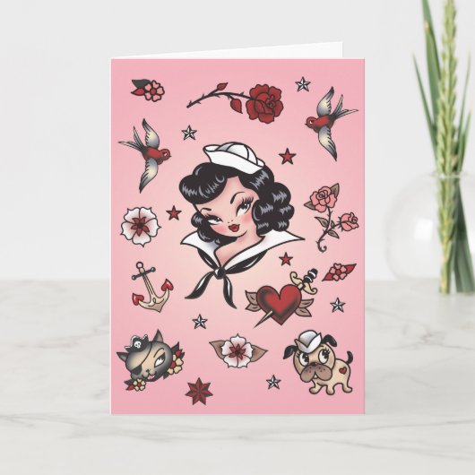 Fluff Suzy Sailor Portrait Card Karte (Vorderseite)