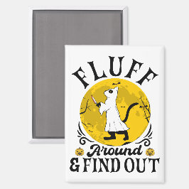 Fluff um und finden heraus, Beängstigendes Katzen  Magnet