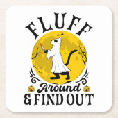 Fluff um und finden heraus, Beängstigendes Katzen Rechteckiger Pappuntersetzer (Vorderseite)