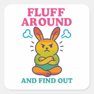 Fluff umgehen und herausfinden quadratischer aufkleber