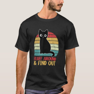 Fluff umher und herausfinden, Kitten Retro Black C T-Shirt