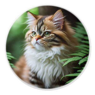 "Fluff und Kuscheln: Die dicke Perserkatze" Keramikknauf
