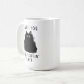 Fluff You Black Cat Zeichnend Kaffeetasse (Vorderseite Links)