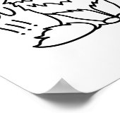 Fluff you - Funny Minimal Niedlich Schwarz & Weiß Poster (Ecke)