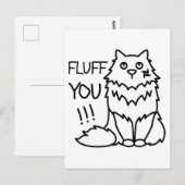 Fluff you - Funny Minimal Niedlich Schwarz & Weiß Postkarte (Vorne/Hinten)