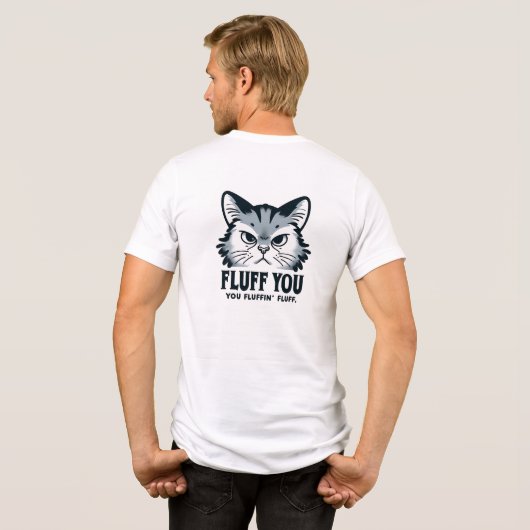 Fluff You Niedlich Kitty Tri-Blend Shirt (Rückseite voll)