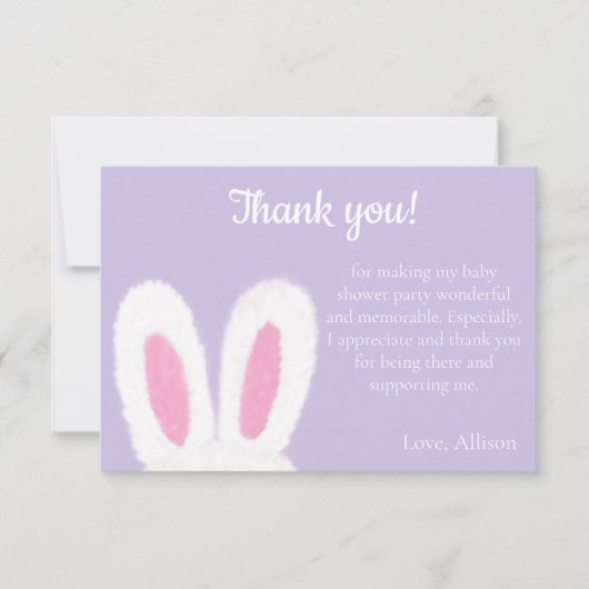 Fluffe Babydusche Dankeskarte (Vorderseite)