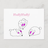 Fluffe Kaninchen-Karte Postkarte (Vorderseite)