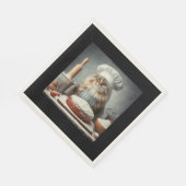 Fluffe Katze backt einen Kuchen Serviette (Ecke)