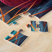 Fluffe niedliche Kalico Kätzchen, farbiger Garn, L Puzzle (Seite)