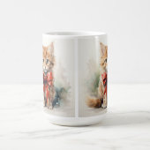 FLÜFFE ORANGE TABBY KITTEN MIT ROTER KLEINE KAFFEETASSE (Mittel)