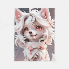 Fluffe, rosa und weiße Welpe Fleecedecke