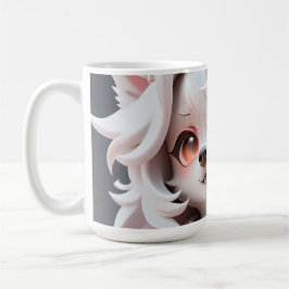 Fluffe, rosa und weiße Welpe Kaffeetasse