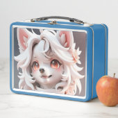 Fluffe, rosa und weiße Welpe Metall Brotdose (Beispiel)