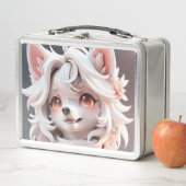 Fluffe, rosa und weiße Welpe Metall Brotdose (Beispiel)