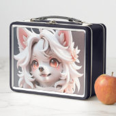 Fluffe, rosa und weiße Welpe Metall Brotdose (Beispiel)