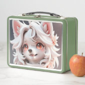 Fluffe, rosa und weiße Welpe Metall Brotdose (Beispiel)